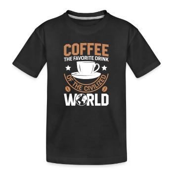 Café Sarcasme Amis Bonheur Joie Cappuccino - T-shirt bio Premium Enfant - noir - Devant