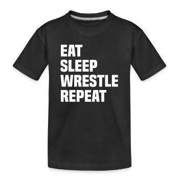 Wrestling Ringen Wrestler Ringer Geschenk - Kinder Premium Bio T-Shirt - Schwarz - Vorne