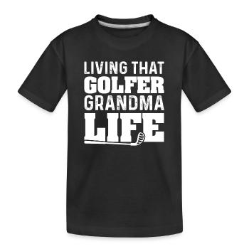 La grand-mère de la grand-mère de golf - T-shirt bio Premium Enfant - noir - Devant