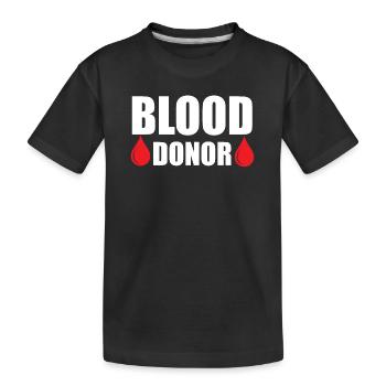 Blood donation Blood donations Blood donors - Kids' Premium Organic T-Shirt - black - Front