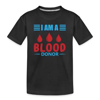 Blood donation Blood donations Blood donors - Kids' Premium Organic T-Shirt - black - Front