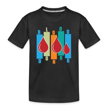 Blood donation Blood donations Blood donors - Kids' Premium Organic T-Shirt - black - Front