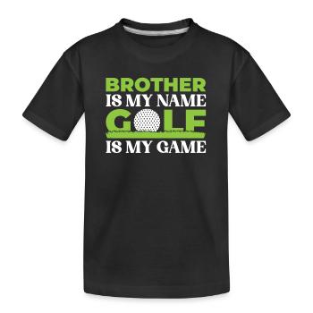 Frère golfeur d’un golfeur Frère golfeur - T-shirt bio Premium Enfant - noir - Devant