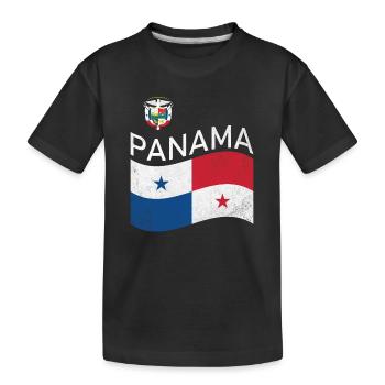 Panama herz Flagge Fahne Zentralamerika Kanal - Kinder Premium Bio T-Shirt - Schwarz - Vorne