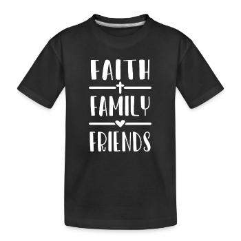 Christianisme Jésus Religion Foi Famille croisée - T-shirt bio Premium Enfant - noir - Devant