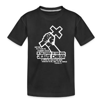Christianisme Jésus Religion Foi Croix Prière - T-shirt bio Premium Enfant - noir - Devant