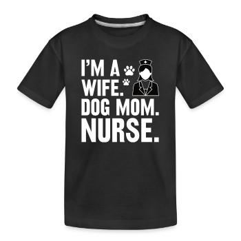 Ehefrau Hundebesitzerin Krankenschwester Medizin - Kinder Premium Bio T-Shirt - Schwarz - Vorne