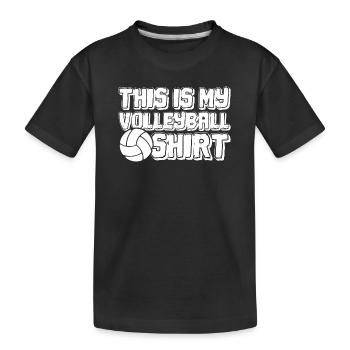 Volleyball Volley Aufschlag Volleyballspieler - Kinder Premium Bio T-Shirt - Schwarz - Vorne