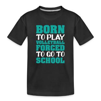 Volleyball Volley Aufschlag Volleyballspieler - Kinder Premium Bio T-Shirt - Schwarz - Vorne