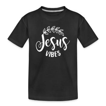 Christianisme Jésus Religion Foi Croix Prière - T-shirt bio Premium Enfant - noir - Devant
