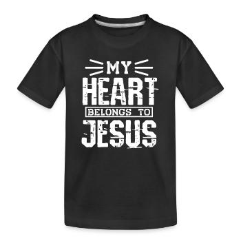 Christianisme Jésus Religion Foi Croix Prière - T-shirt bio Premium Enfant - noir - Devant