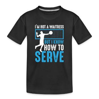 Volleyball volley serve volleyball player - Kids' Premium Organic T-Shirt - black - Front