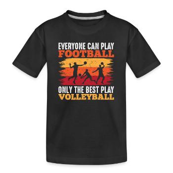 Volleyball Volley Aufschlag Volleyballspieler - Kinder Premium Bio T-Shirt - Schwarz - Vorne