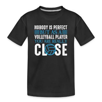 Volleyball Volley Aufschlag Volleyballspieler - Kinder Premium Bio T-Shirt - Schwarz - Vorne