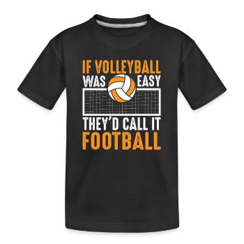 Volleyball Volley Aufschlag Volleyballspieler - Kinder Premium Bio T-Shirt - Schwarz - Vorne