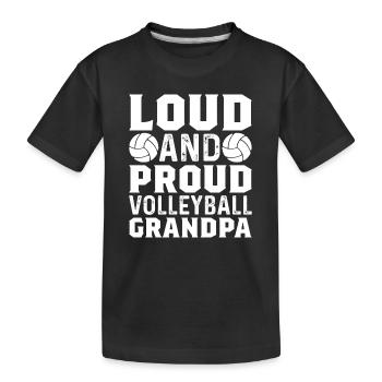 Volleyball Grandpa Volleyball Player Gift - Kids' Premium Organic T-Shirt - black - Front