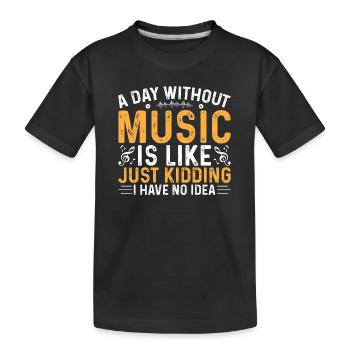 Vinyl Musiker Retro Musik Vinyl Vintage Musizieren - Kinder Premium Bio T-Shirt - Schwarz - Vorne