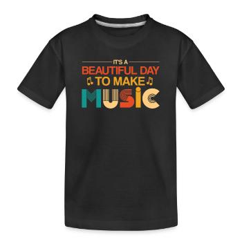 Vinyl Musiker Retro Musik Vinyl Vintage Musizieren - Kinder Premium Bio T-Shirt - Schwarz - Vorne