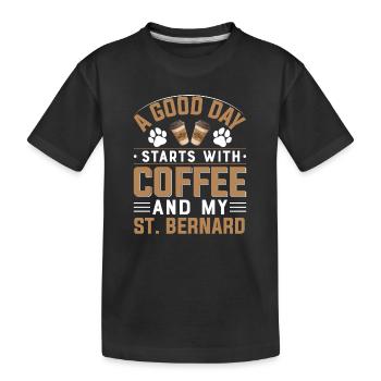 St. Bernard St. Bernard Chien Boire du café - T-shirt bio Premium Enfant - noir - Devant