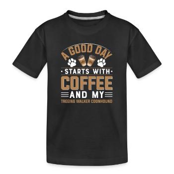 Treeing Walker Coonhound Café Boire de la caféine - T-shirt bio Premium Enfant - noir - Devant