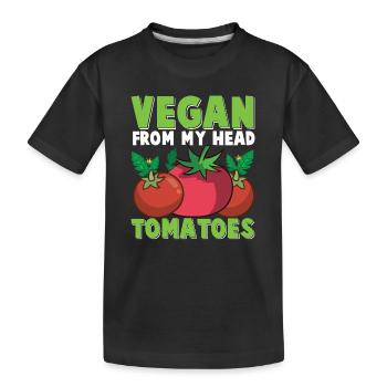 Pflanzliches Essen Vegan Gemüse Gesund Klimawandel - Kinder Premium Bio T-Shirt - Schwarz - Vorne