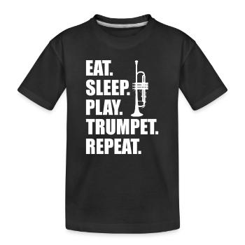 Trompete Orchester Musiker Trompeter Blasmusik - Kinder Premium Bio T-Shirt - Schwarz - Vorne