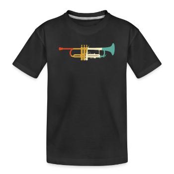 Trompete Orchester Musiker Trompeter Blasmusik - Kinder Premium Bio T-Shirt - Schwarz - Vorne