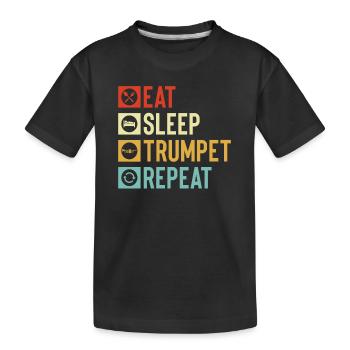Trumpet Orchestra Musician Trumpeter Brass Music - Kids' Premium Organic T-Shirt - black - Front
