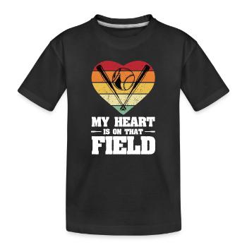 Baseball Heartbeat Player Pulse Frequency Sports - Kids' Premium Organic T-Shirt - black - Front