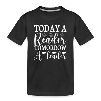 Read books Bookworm - Kids' Premium Organic T-Shirt - black - Front