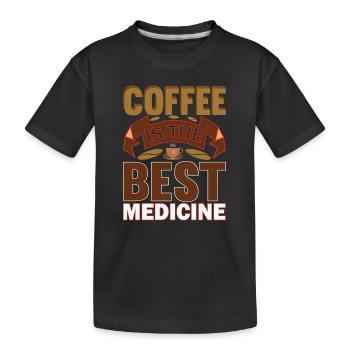 Café Sarcasme Amis Bonheur Joie Cappuccino - T-shirt bio Premium Enfant - noir - Devant