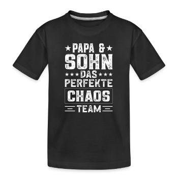 Papa und Söhne Sohn Vater Sohn - Kinder Premium Bio T-Shirt - Schwarz - Vorne