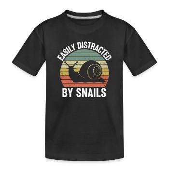 Snail Snail shell Dear friends gift - Kids' Premium Organic T-Shirt - black - Front