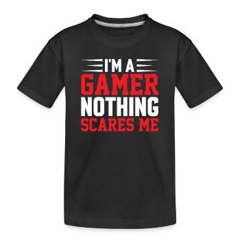 Gamer Zocker Zocken Videospielen - Kinder Premium Bio T-Shirt - Schwarz - Vorne