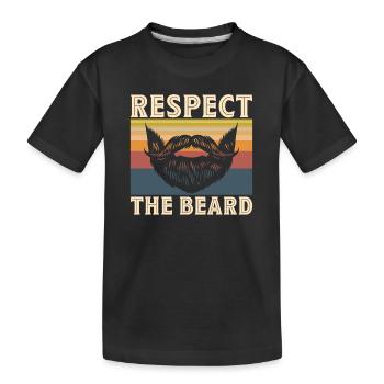 Vollbart und Bartträger Barthaare Schnauzbart - Kinder Premium Bio T-Shirt - Schwarz - Vorne