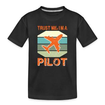 Idée cadeau Pilot Airplane Flying Aviation - T-shirt bio Premium Enfant - noir - Devant