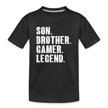Son frère Gamer Légende Jeu Jeu vidéo Gamer - T-shirt bio Premium Enfant - noir - Devant