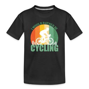 Cycopath Fahrrad E-Bike Radfahren Rennrad Fahrrad - Kinder Premium Bio T-Shirt - Schwarz - Vorne