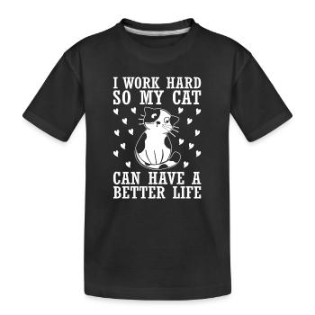 Cat Cats Pet Girl Cat Lady - Kids' Premium Organic T-Shirt - black - Front