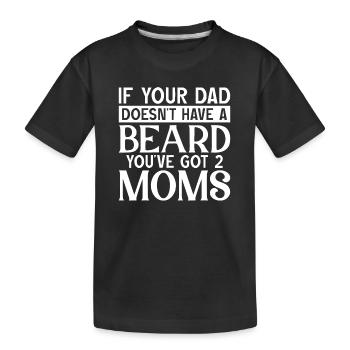 Father beard bearded father with beard - Kids' Premium Organic T-Shirt - black - Front