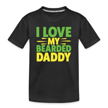 Father beard bearded with beard full beard husband - Kids' Premium Organic T-Shirt - black - Front