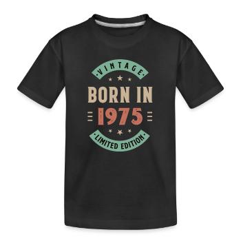 1975 - Baujahr 1975 - Jahrgang 1975 - Kinder Premium Bio T-Shirt - Schwarz - Vorne