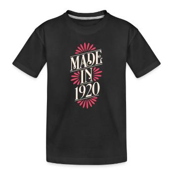 1920 - Baujahr 1920 - Jahrgang 1920 - Kinder Premium Bio T-Shirt - Schwarz - Vorne