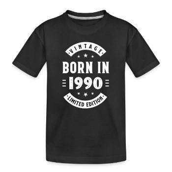 1990 - Baujahr 1990 - Jahrgang 1990 - Kinder Premium Bio T-Shirt - Schwarz - Vorne