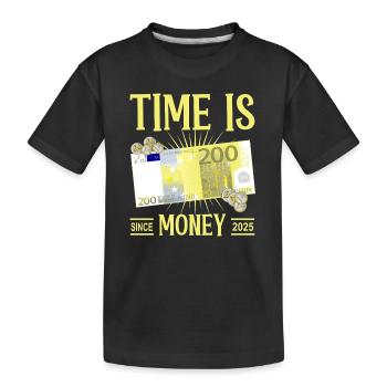 Time is money - Kids' Premium Organic T-Shirt - black - Front