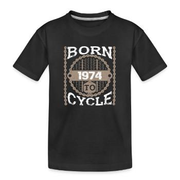 né à vélo moutainbike vélo 1974 - T-shirt bio Premium Enfant - noir - Devant
