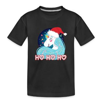 Ho ho ho Noël Unicorn - T-shirt bio Premium Enfant - noir - Devant