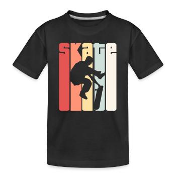 Rétro skateboard de patinage Skate Skateboard - T-shirt bio Premium Enfant - noir - Devant