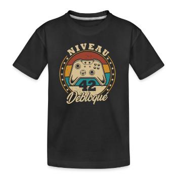Niveau 42 débloque - T-shirt bio Premium Enfant - noir - Devant