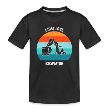 Excavatrice Excavatrice Conducteur Excavatrice Camion - T-shirt bio Premium Enfant - noir - Devant